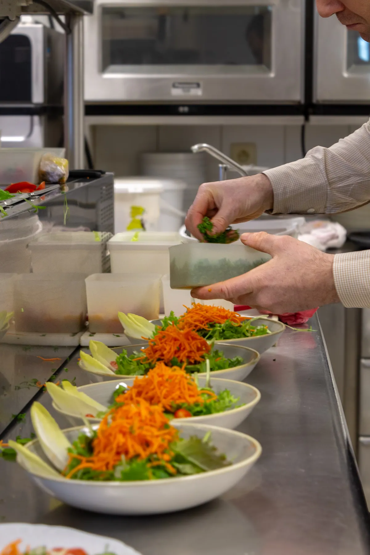 voorbereiding van de groenteborden